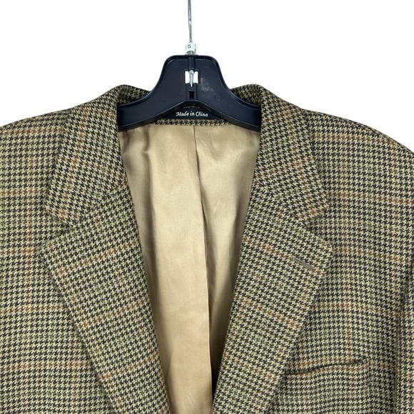 Lauren Ralph Lauren Lambswool Houndstooth Blazer 42L Sport Coat Jacket Preppy - Picture 3 of 16